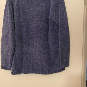 Erica & Co, blue/grey, cotton V neck sweater